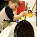 washing the dishes for his sick dad
