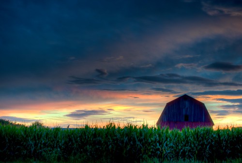 sunset ohio sky barn rural outdoors corn farm hdr tonemapped ruralohio