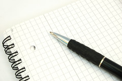 notebook with pen
