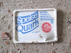 Schwerin - Abandoned Plattenbau: GDR quark packaging