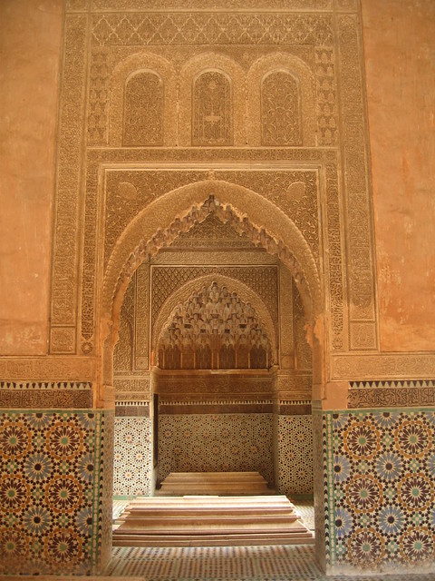 Arches at the Saadian tombs, Marrakech