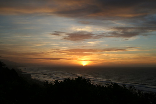 travel sunset newzealand coast westcoast