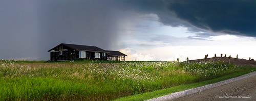 summer panorama cloud house canada rain landscape countryside strorm