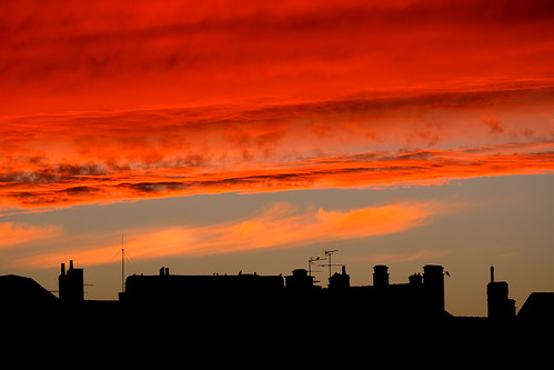sunset red sky france rouge roofs laval coucherdesoleil mayenne mywinners flickraward