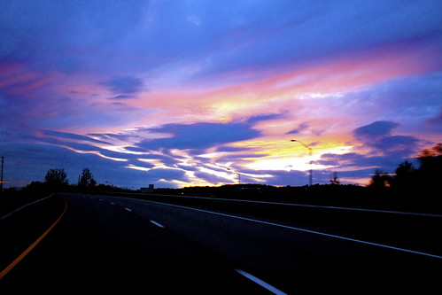 driving skies colours sunsets highways