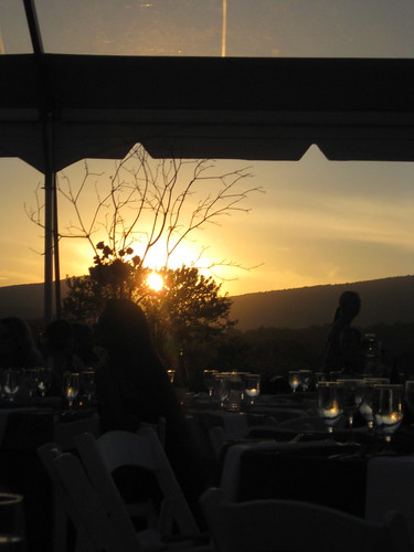 wedding sunset dinner farm
