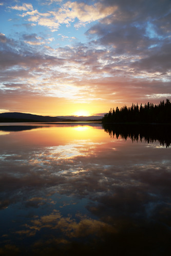lake reflection colors clouds sweden lappland