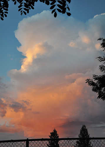 pink blue sunset orange beautiful clouds