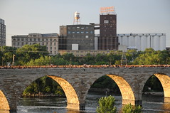 Pillsbury A Mill and Stone Arch Bridge, 4th of July