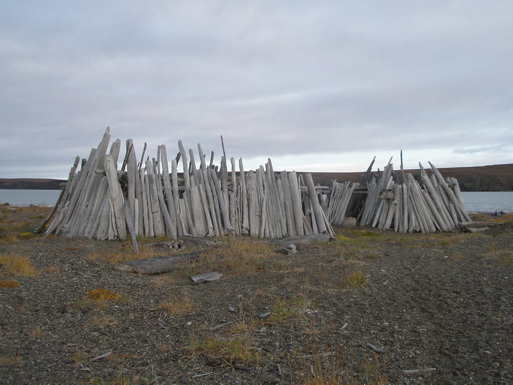 Wooden structures (tents?) on Herschel Island