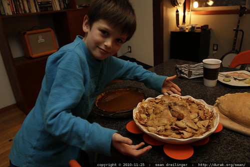 nick with the apple pie he helped create