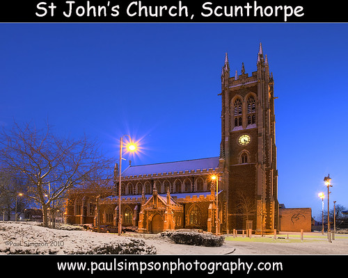uk trees winter england snow church twilight dusk streetlights religion stjohns bluesky churchtower wintersnow baretrees scunthorpe churchclock scunny northlincolnshire snowphotos northlincs november2010 southhumberside uktown paulsimpsonphotography churchclockphotos eveningskyimages imagesoftwilight scunthorpewinterscenes