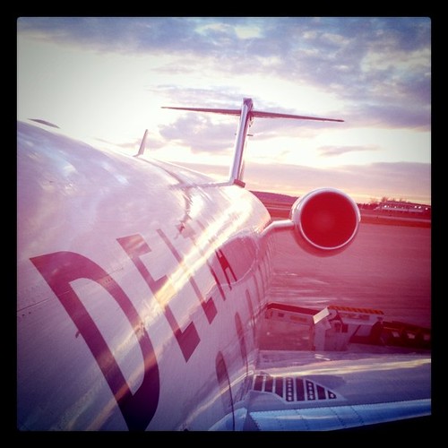 sunset plane square airport wing delta iowa squareformat quadcities iphoneography instagramapp uploaded:by=instagram