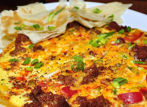 Mmm... chorizo omelet