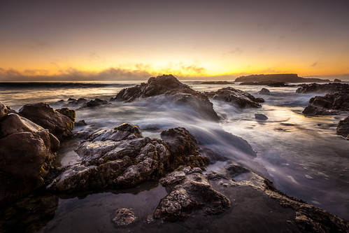 california longexposure sunset sun seaweed beach water clouds sand rocks surf waves pescadero marinelayer sanmateocounty