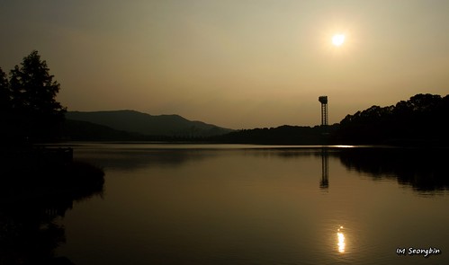 sunset lake reflection bungeejump 호수 율동공원 석양 태양 번지점프 yuldongpark