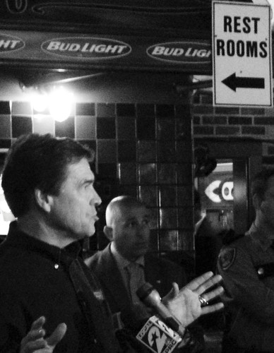 governor rickperry campaignstop republican teaparty skeeters mesquite grill kingwood conservative texas harriscounty houston candid blackandwhite blackwhite bw availablelight secession politics political election statesrights secessionist debates gop primary illegal immigration socialsecurity ponzischeme united states north america