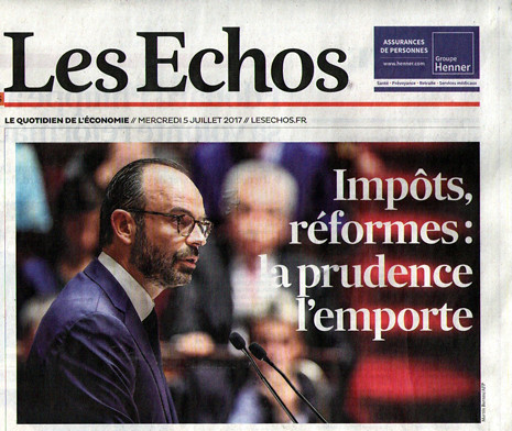 17g05 Les Echos sobre programa gobierno Macron Edouard Philippe Uti 465
