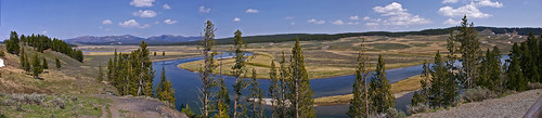 travel panorama usa nature river landscape geotagged pentax valley yellowstonenationalpark yellowstone wyoming haydenvalley k110d