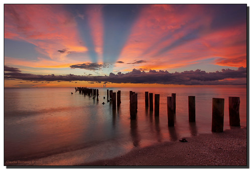 ocean wood pink sunset gulfofmexico clouds evening sand bravo purple florida dusk naples rays poles pilings canonef1740mmf4lusm hdr oldpier greatphotographers 3exp collierco dphdr gpsetest
