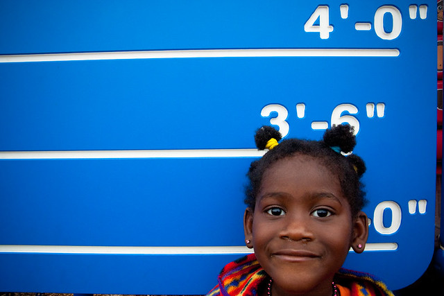 Little Black Girl Measure Height 3' 6" Ruler Manhattan Park Playground October 23, 20106