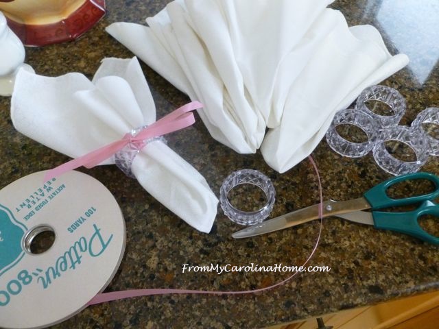 Serging White Napkins for Summer Luncheon at From My Carolina Home