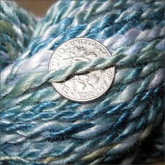 Blue Hosta yarn, close-up