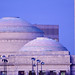 iconic domes on M.I.T.'s Rogers Building at dusk