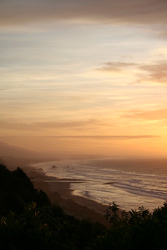 travel sunset newzealand coast westcoast