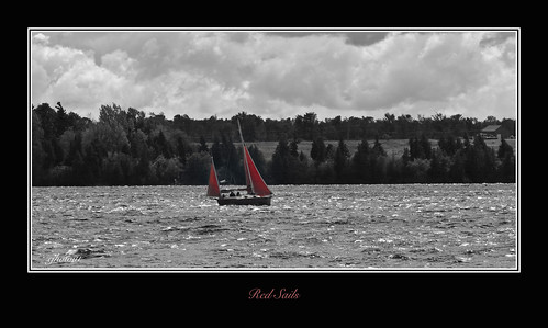 framed lakeontario northchannel selectivecolour yawl redsails