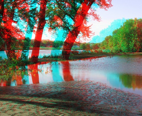 river stereoscopic stereophoto 3d flood scenic iowa cherokee anaglyphs redcyan 3dimages 3dphoto 3dphotos 3dpictures stereopicture 2010flood2