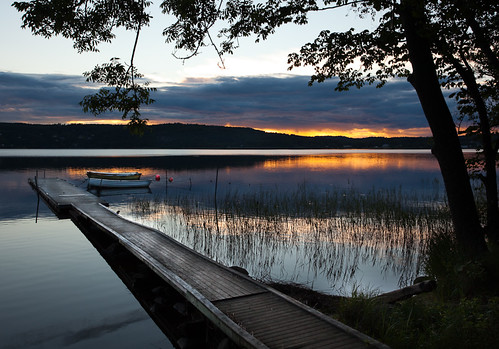 sunset lake simon see sonnenuntergang midsummer sweden jetty schweden aspen steg christof weitwinkel