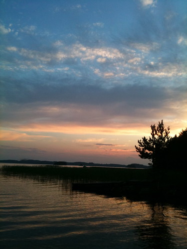 sunset lake beach water pihlajavesi punkaharju