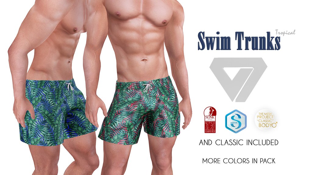 Swim Trunks (Tropical) for TMD July Round - SecondLifeHub.com