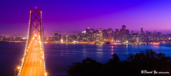 Bay Bridge San Francisco city view night color