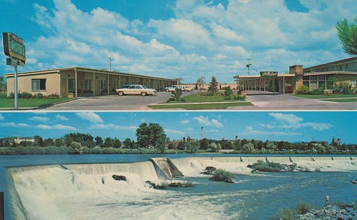 vintage postcard motel idaho idahofalls fallsview