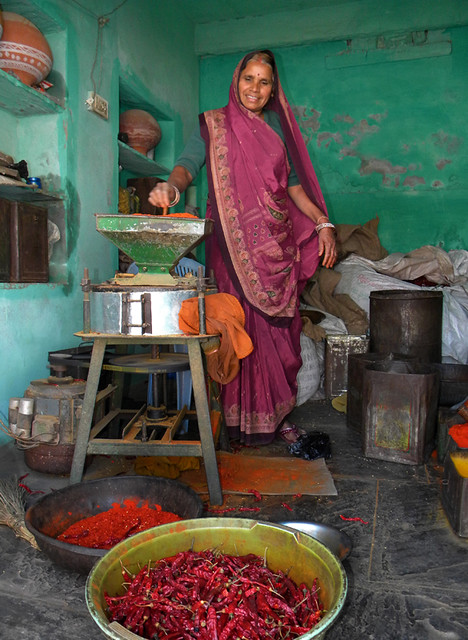 woman selling spices