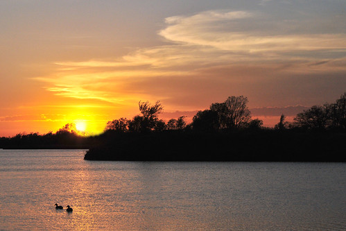 park sunset water creek reflections duck pond kansas wichita chisholm chisholmcreekpark