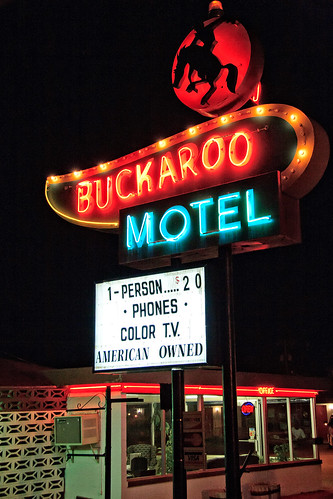 southwest route66 neon desert motel buckaroo