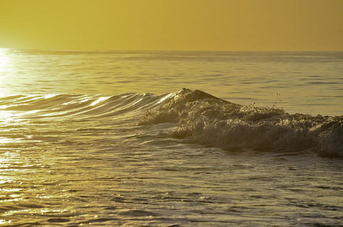 ocean red orange water sunrise southcarolina wave atlantic pawleysisland