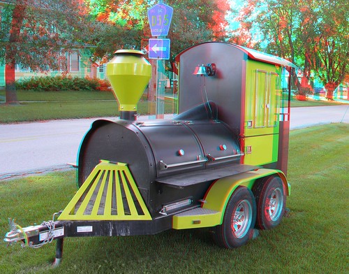train stereoscopic stereophoto 3d iowa schaller anaglyphs redcyan bbqgrill 3dimages 3dphoto 3dphotos 3dpictures stereopicture