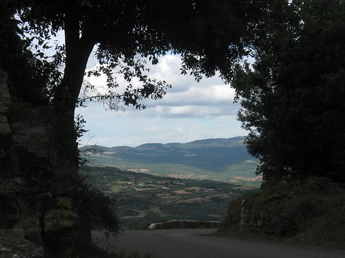 road trees mountain france tree silhouette view hill le valley beyond chateau aude rennes renneslechateau