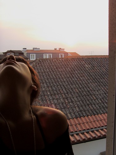 sunset selfportrait rooftop window girl head bangs tilt exhausted 365days