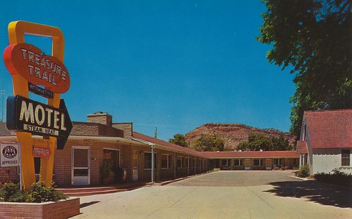 vintage utah postcard motel kanab treasuretrail