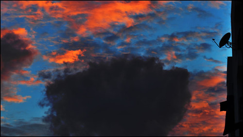 blue sunset sky orange beautiful clouds evening sundown drama spectacle d5000 antopix