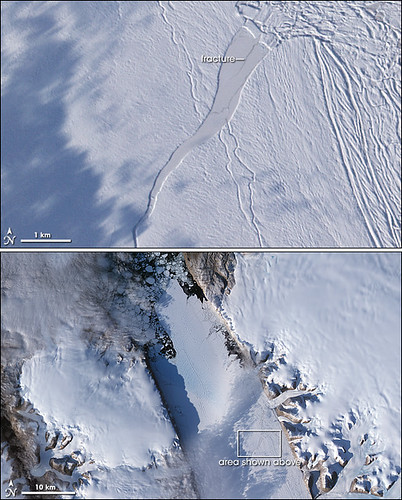 satellite nasa glacier crack greenland goddardspaceflightcenter petermannglacier