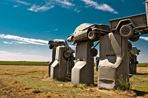 auto sculpture art cars nebraska roadtrip ne roadside oddity attraction carhenge potd37