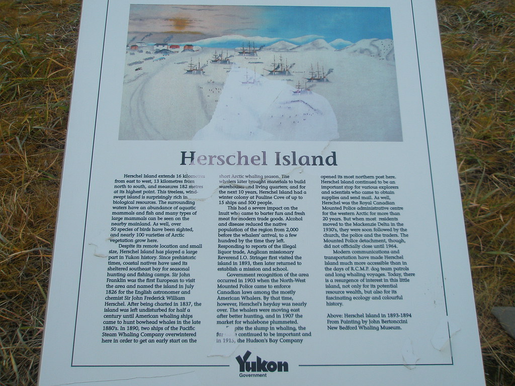 Interpretive sign of Herschel Island