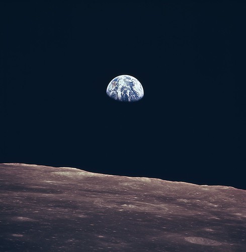 Earth Rise as Seen From Lunar Surface