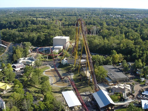 trees ohio mason horizon aerial treetops birdseyeview kingsisland rollercoasters amusementparks diamondback hypercoaster
